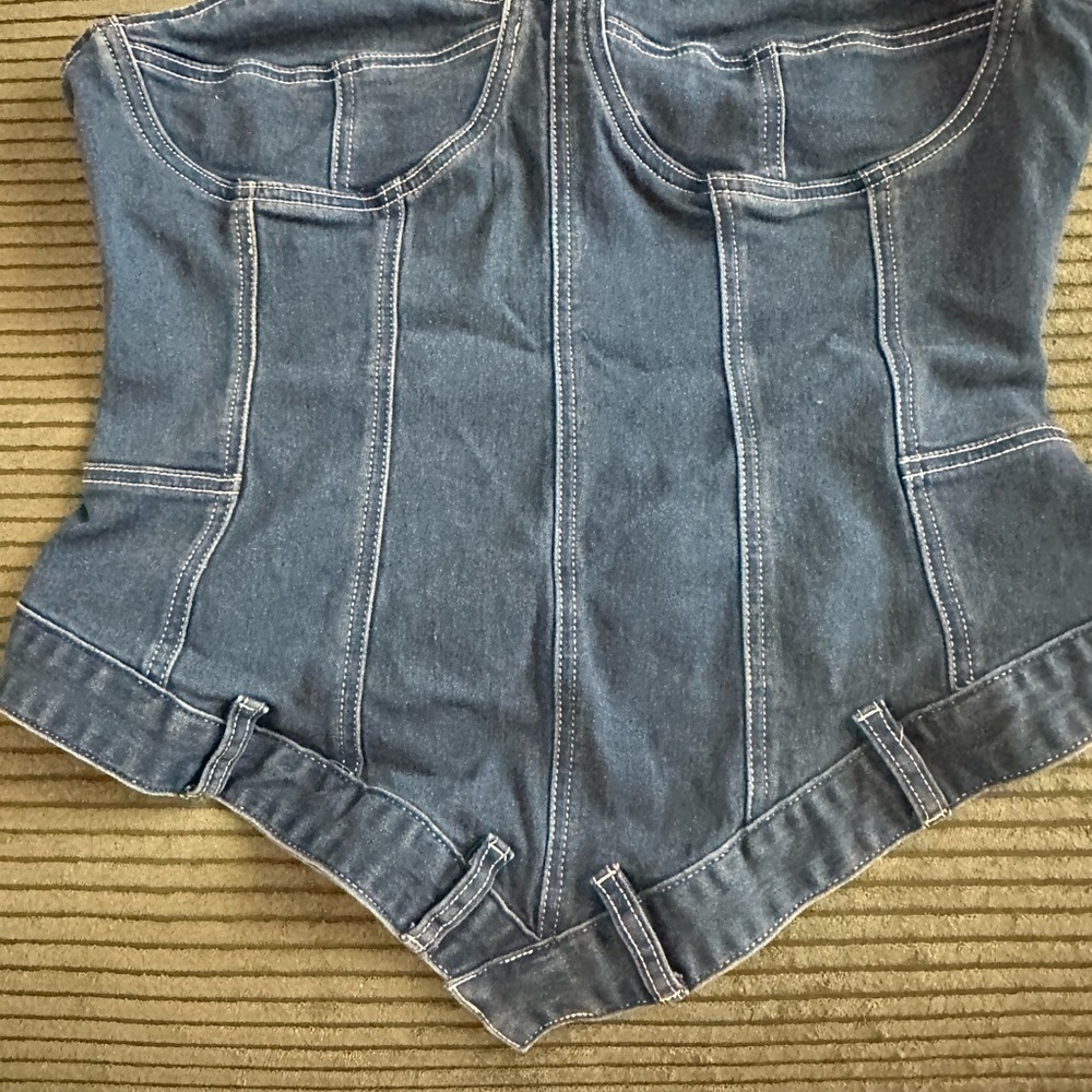 Fashion Nova Blue Denim Top